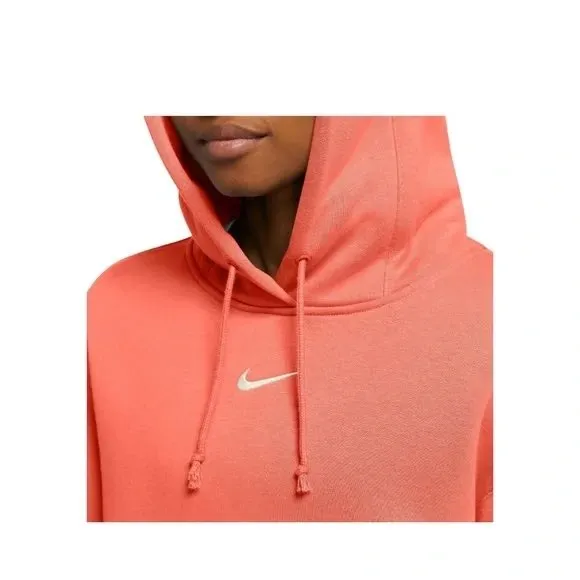 NIKE Womens Coral Pink Phoenix Swoosh Logo Fleece Hoodie Pullover XXL DQ5860 643 - Image 2