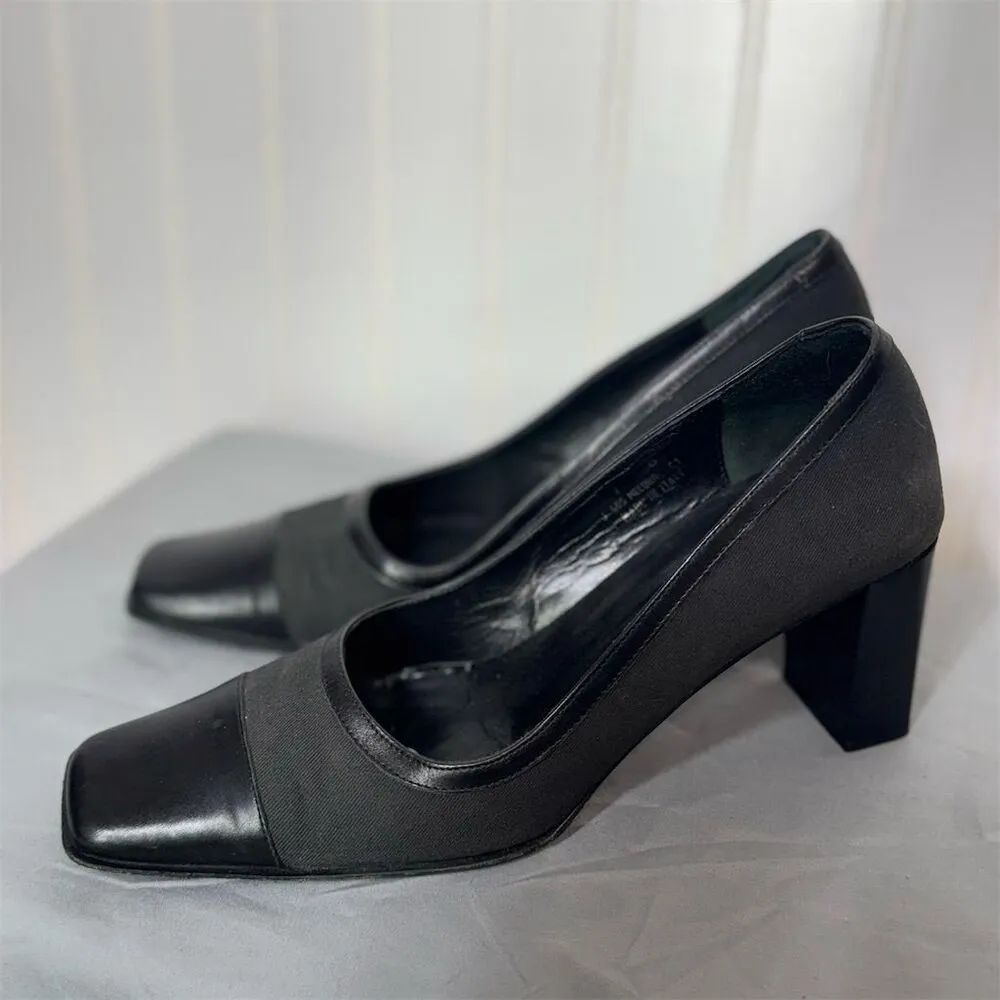Coach‎ Melora Black Square Toe Heels Made in Italy Women’s 7B VTG Quiet Luxury - Image 2