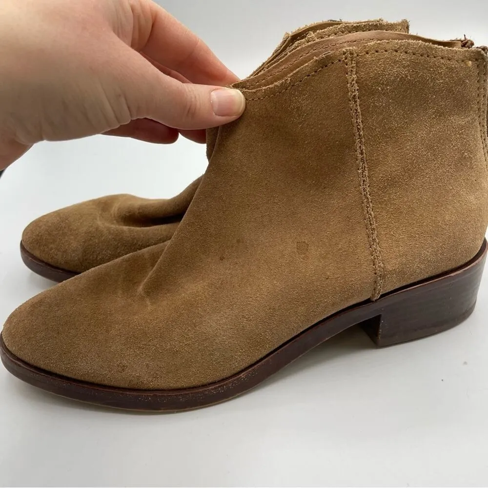 Dolce Vita Tan Suede Leather Ankle Boots 6.5 Western Cowboy Booties Fall Casual - Image 9