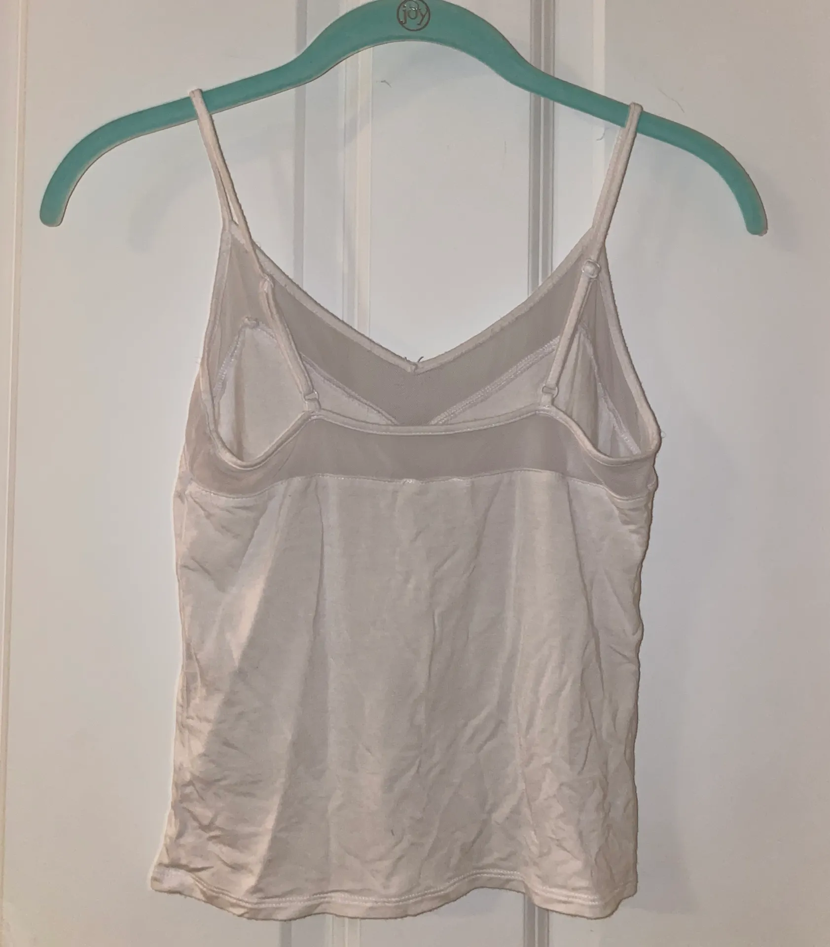 White Mesh Cropped Tank Top - Image 2