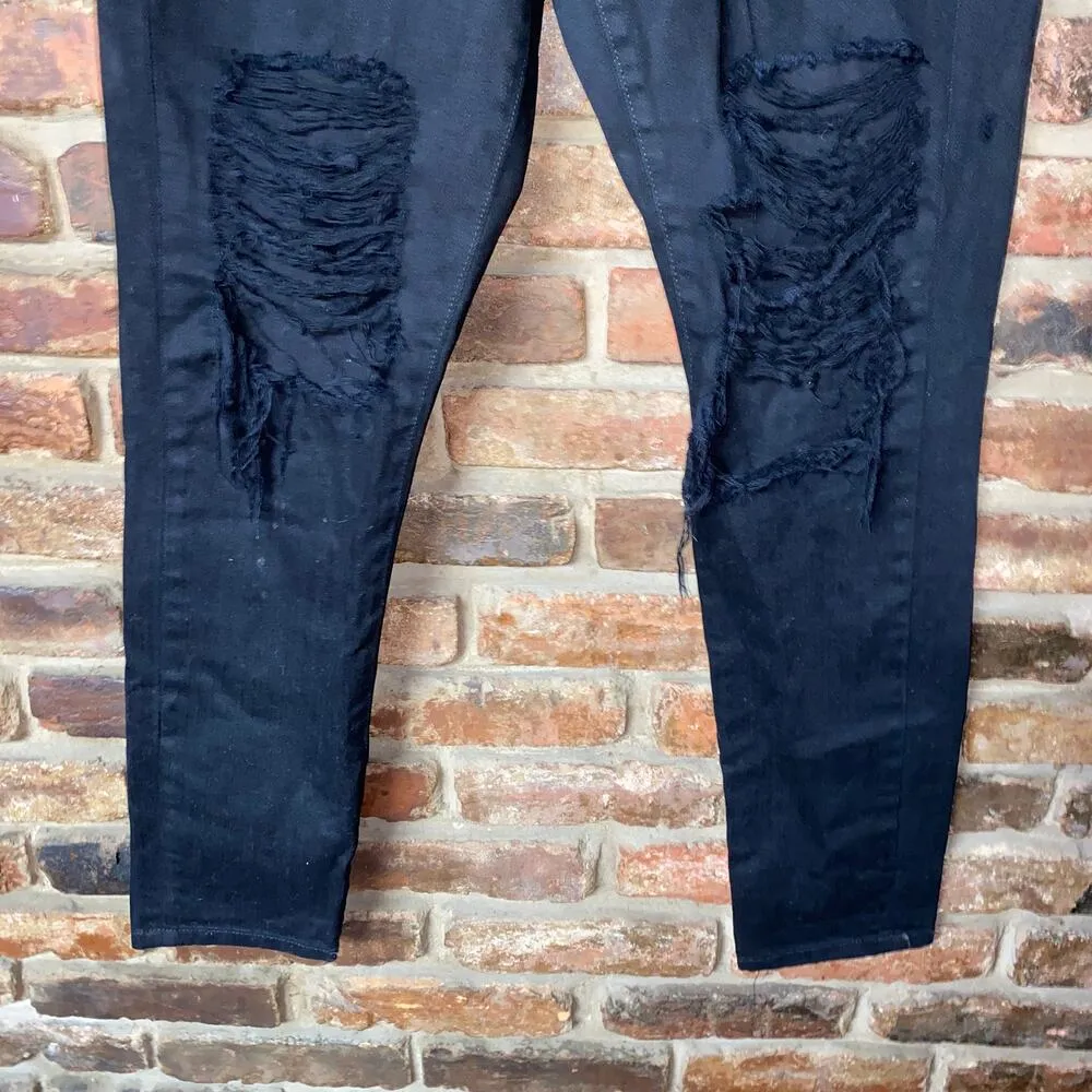 Urban Outfitters BDG Black Distressed Denim High Rise Cigarette Jeans Women's 28 - Image 3