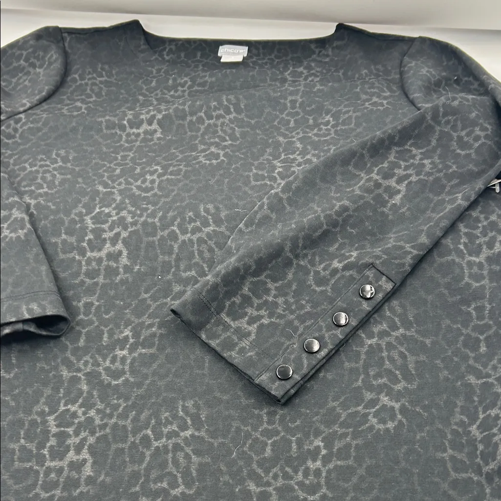 Chico's Charcoal Animal Print Sweater - Image 12