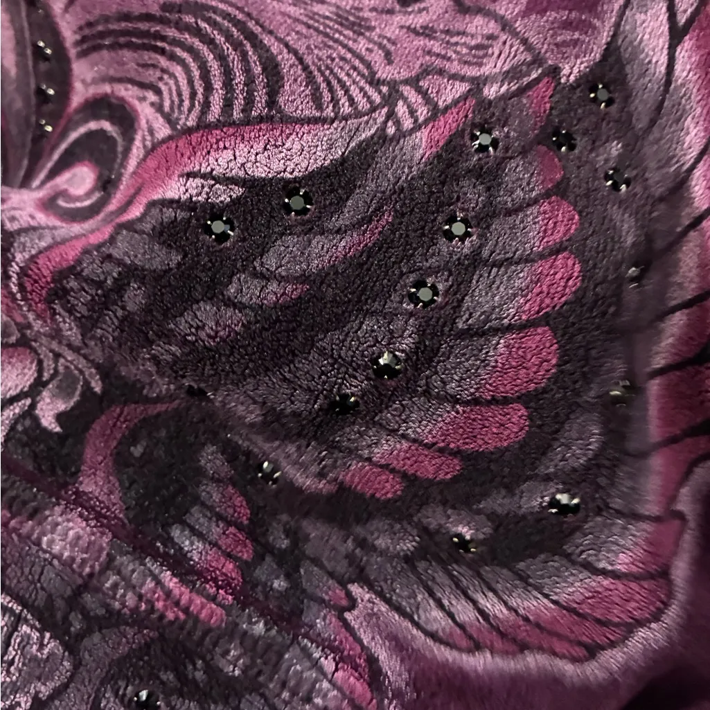 Bejeweled By Susan Fixel Y2K Purple Velour Zip - Image 8