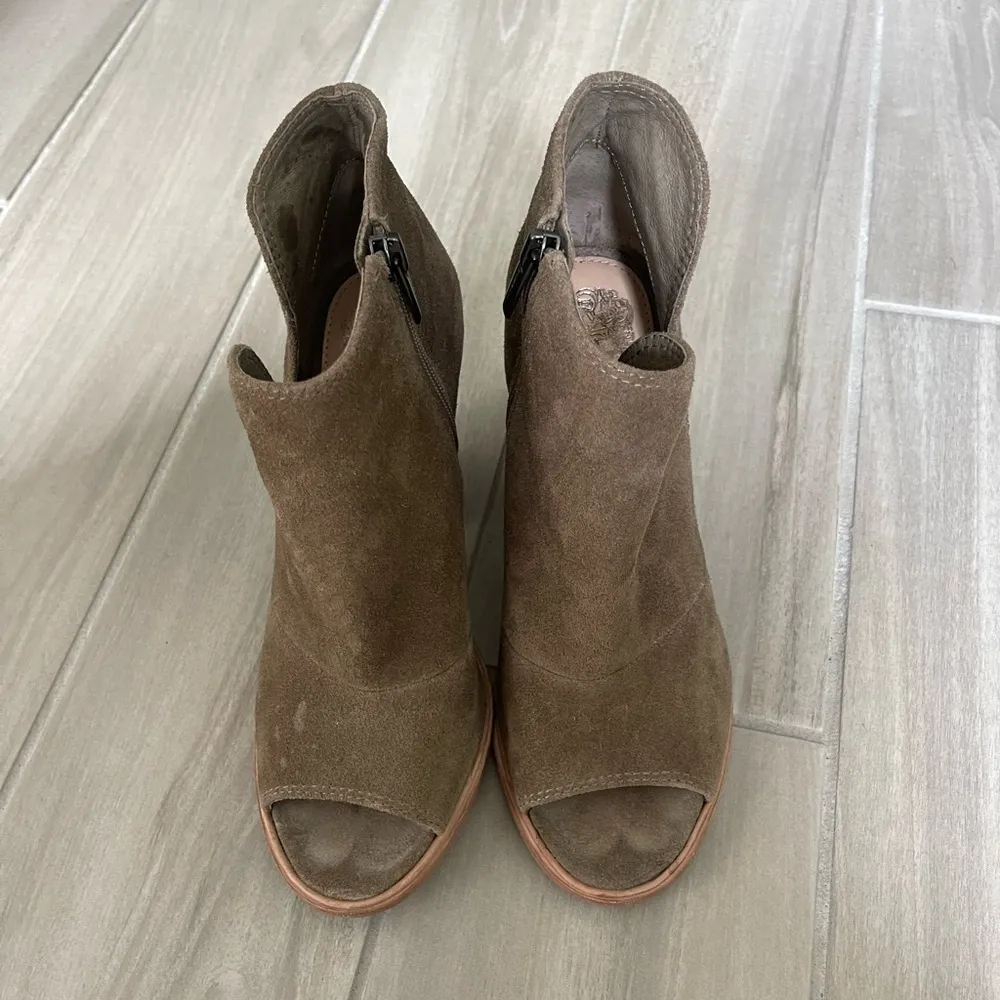 Suede Kathleen open toe heel booties - Image 6