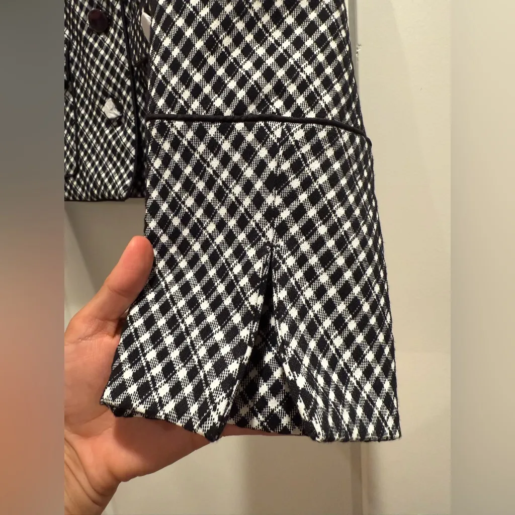 SPANX‎ Ponte Lady Blazer Jacket Stretch Jacquard Black Plaid Size Medium - Image 4