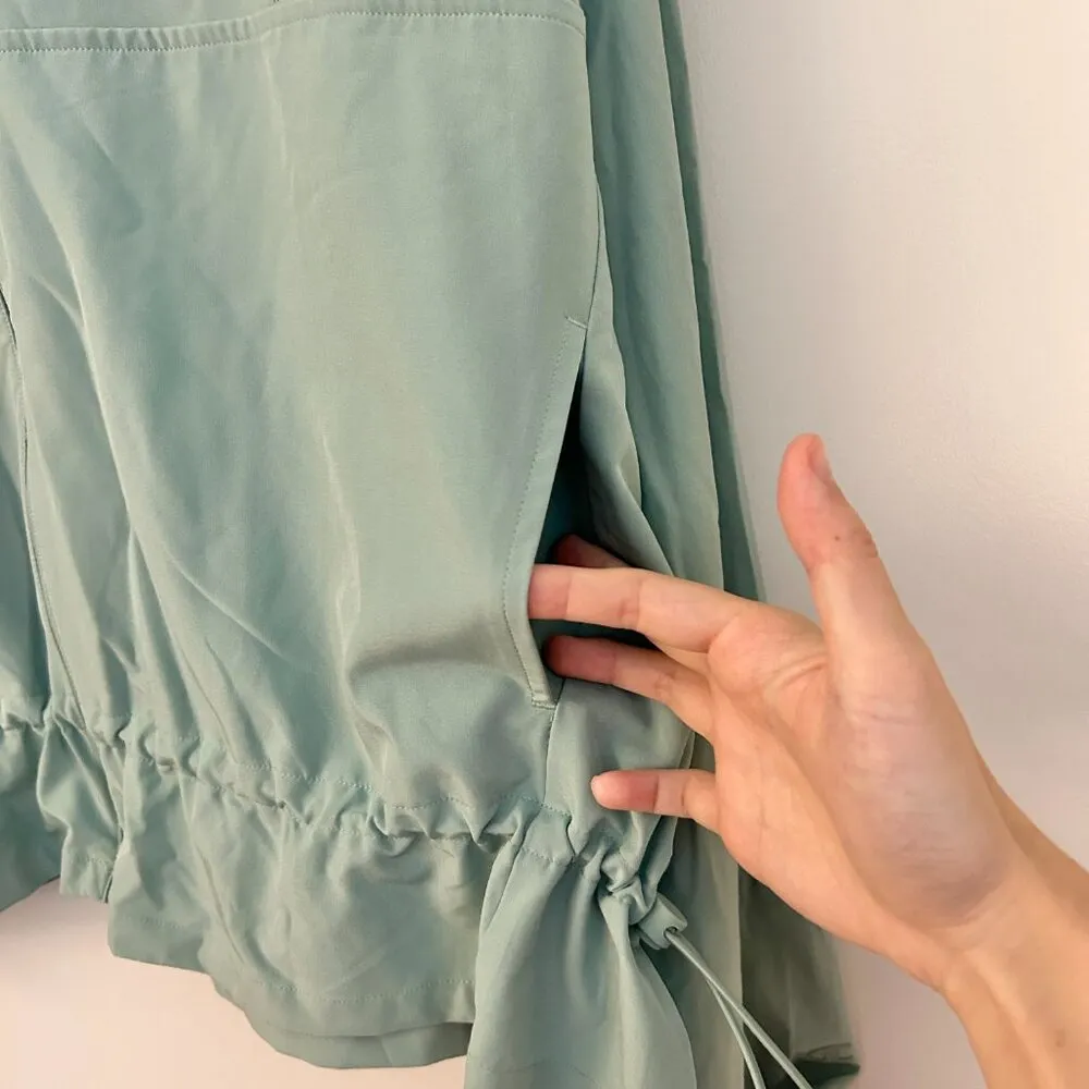 Champion Women's Court Jacket, Moisture-Wicking, C Logo in Sheer Water Teal 2X - Image 9