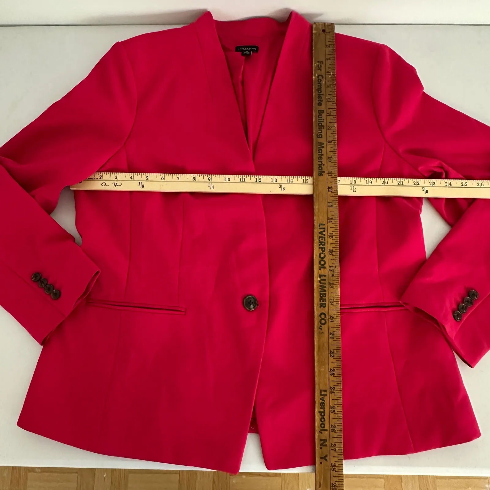 Ann‎ Taylor Factory Hot Pink Blazer Women's Size 18 Shawl Collar One Button - Image 11