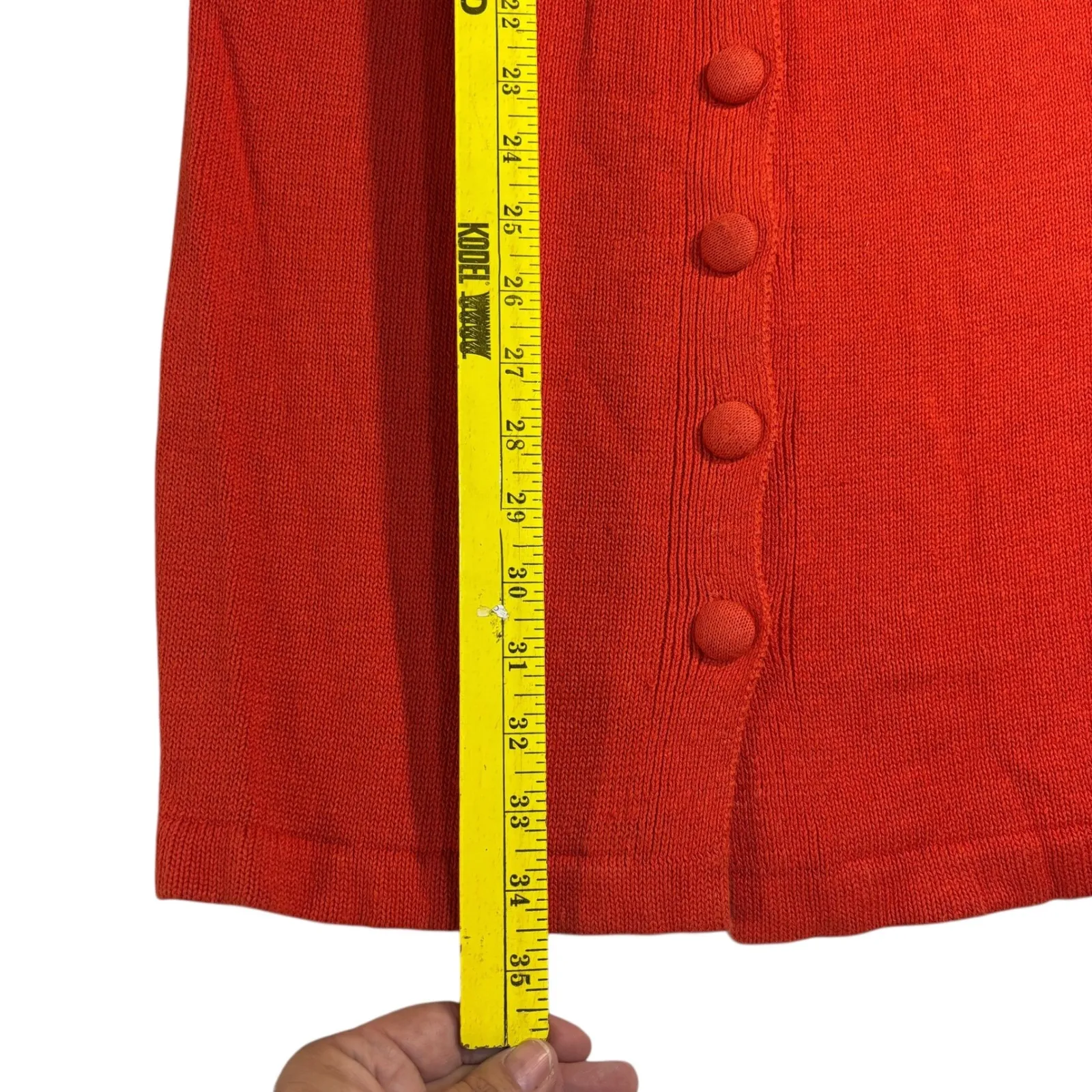 Career Image Knit Skirt Button Back Career Casual‎ Red Skirt L Size L - Image 7