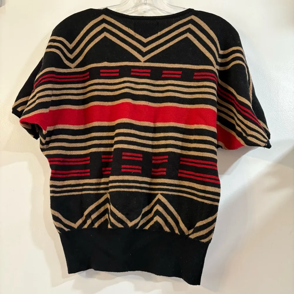 Pendleton Portland Collection Merino Wool Top Blouse Sweater Short Sleeve S Flaw - Image 2