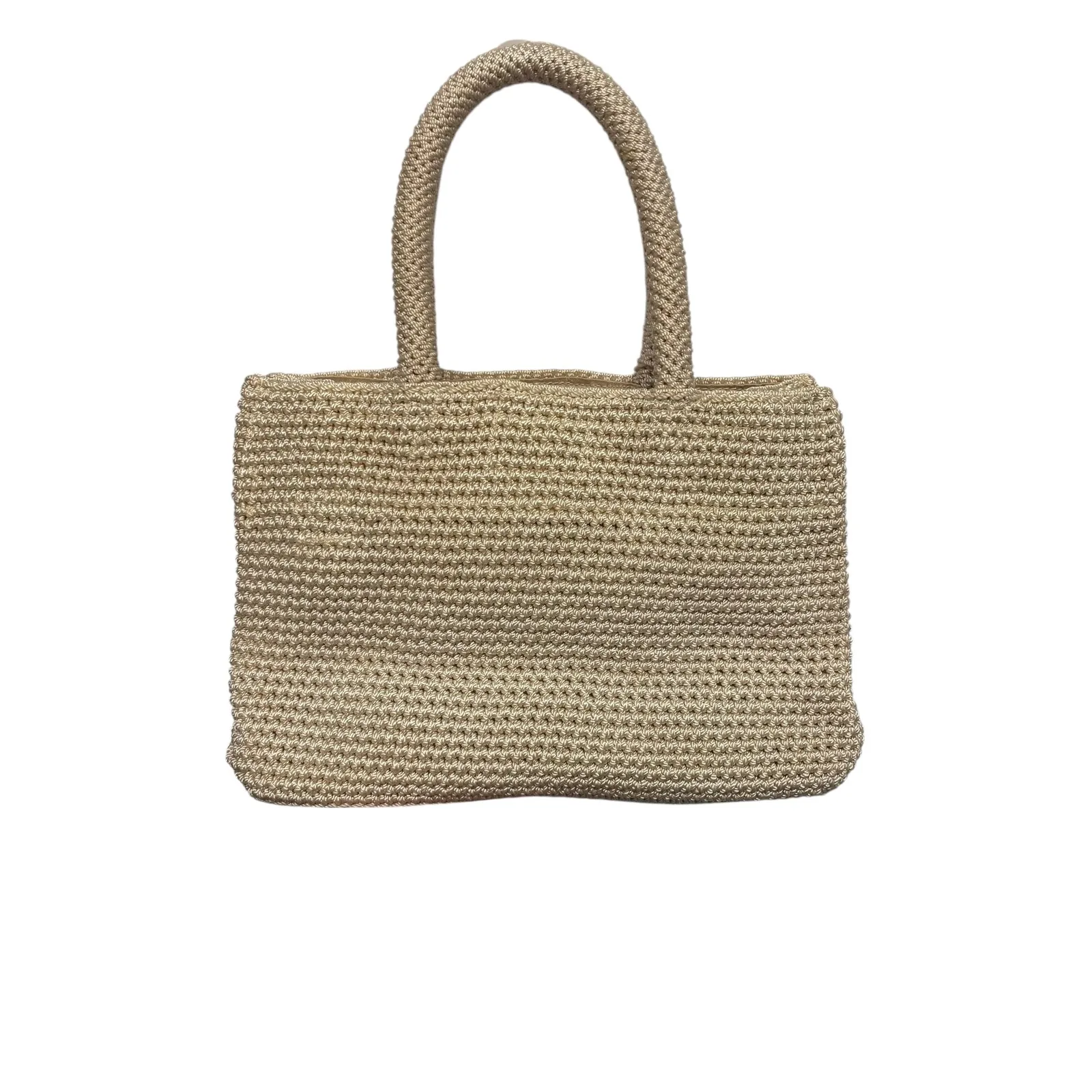 The Sak Tan Crochet‎ Woven Elbow Bag Purse Neutral Handbag Color Natural - Image 2