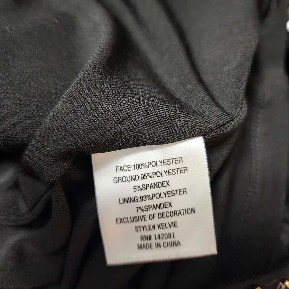 Altar'd State Kelvie black beaded sequin bell sleeve mini dress size small - Image 9