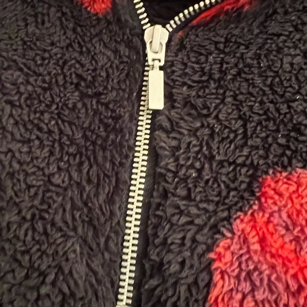 Lane Bryant Livi Active half zip black fleece rose floral jacket - size 14/16 - Image 5