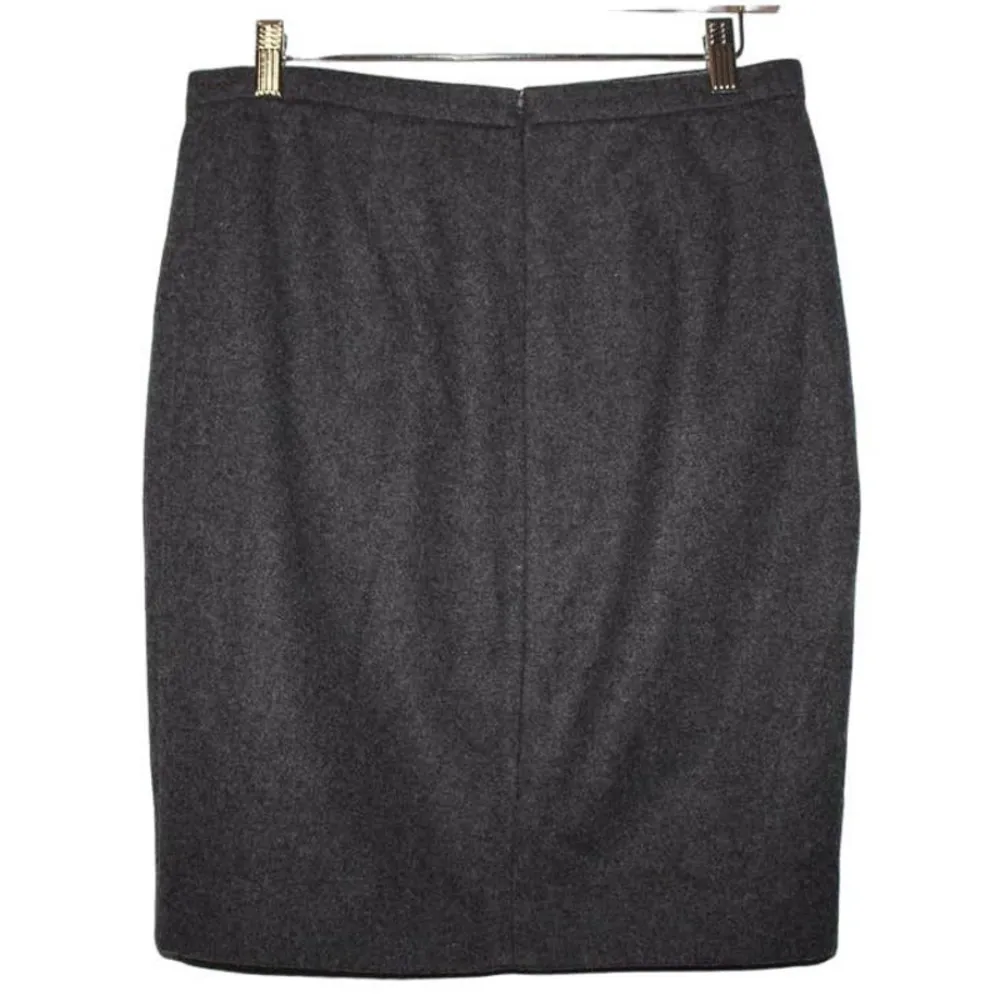 Womens J. Crew The Pencil Skirt C8269 Gray Wool Zipper Asymmetrical Skirt Size 4 - Image 2