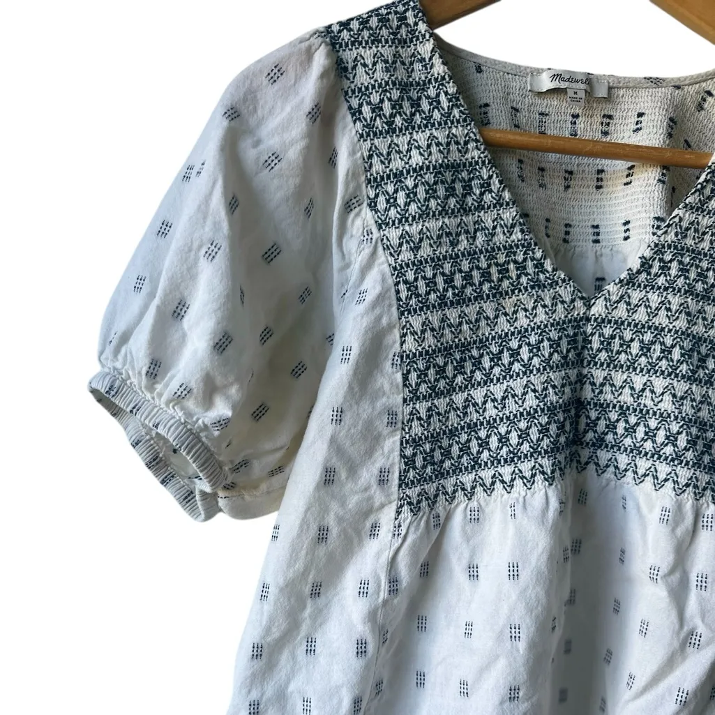 Madewell Embroidered-Yoke Top in Clipdot (M) - Image 11