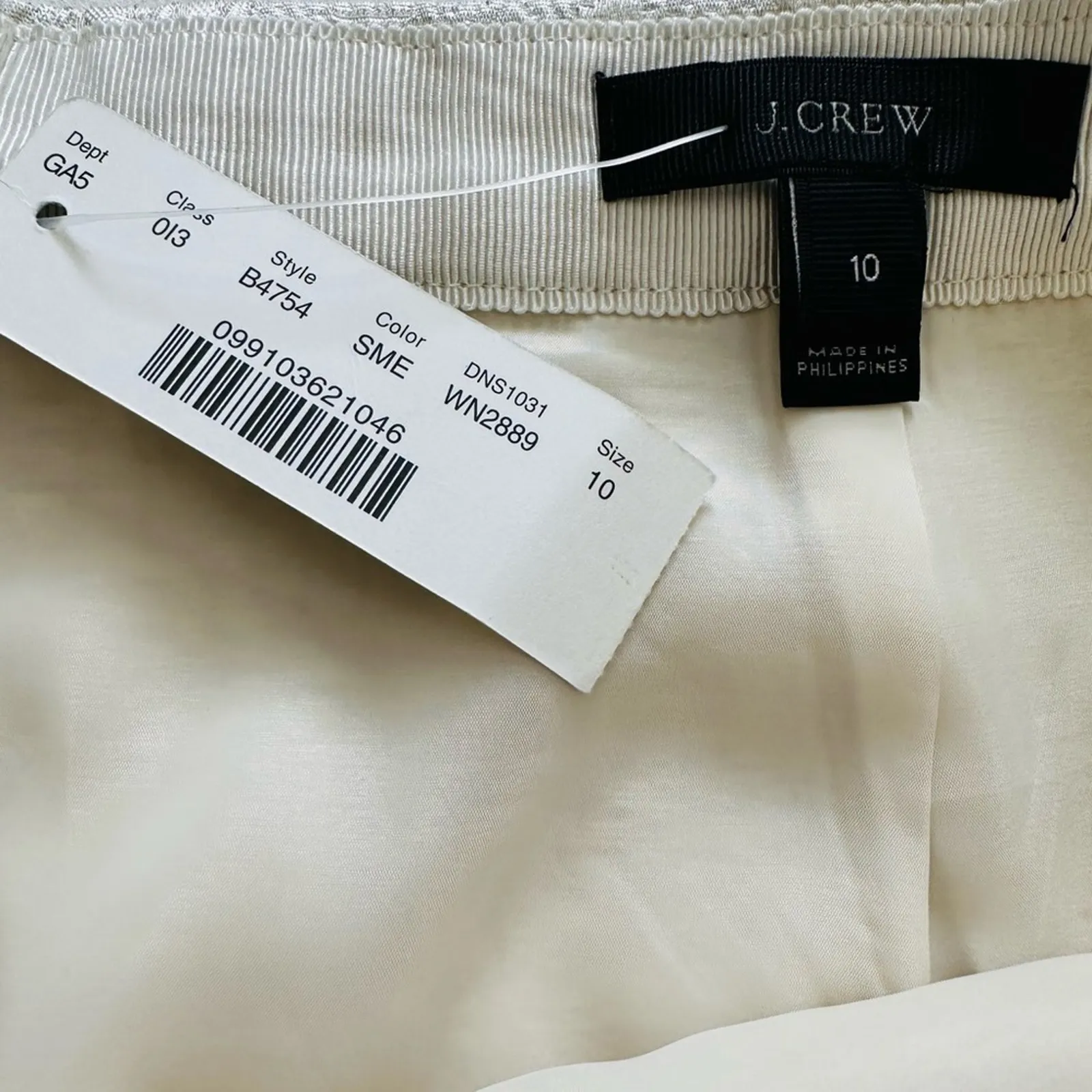 J. Crew Skirt Metallic Matelasse Origami Faux Wrap Mini Skirt Size 10 NEW - Image 4