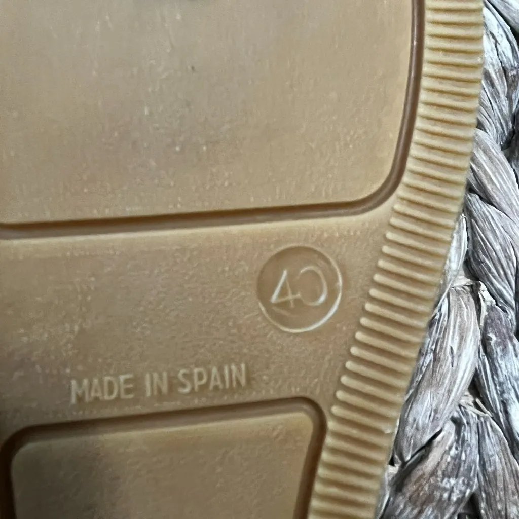 Eric‎ Michael Olisa Espadrille Slide Sandals Oatmeal Color Fabric Fringe Size 40 - Image 6