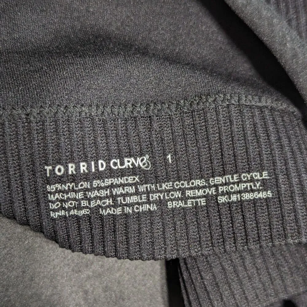 Torrid Lingerie BUNDLE Sports Bra High Rise Short Panty Microfiber Black 1X Top - Image 6