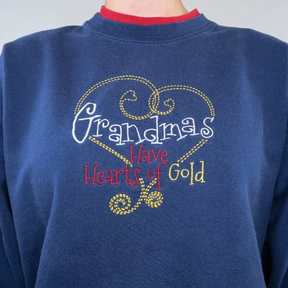 Vintage 90s Grandmas Have Hearts of Gold Sweatshirt Size M - Image 3