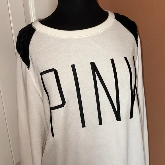 NWT Pink Victoria’s Secret Crewneck Sweater with Crushed Velvet Cap Sleeve - Image 8