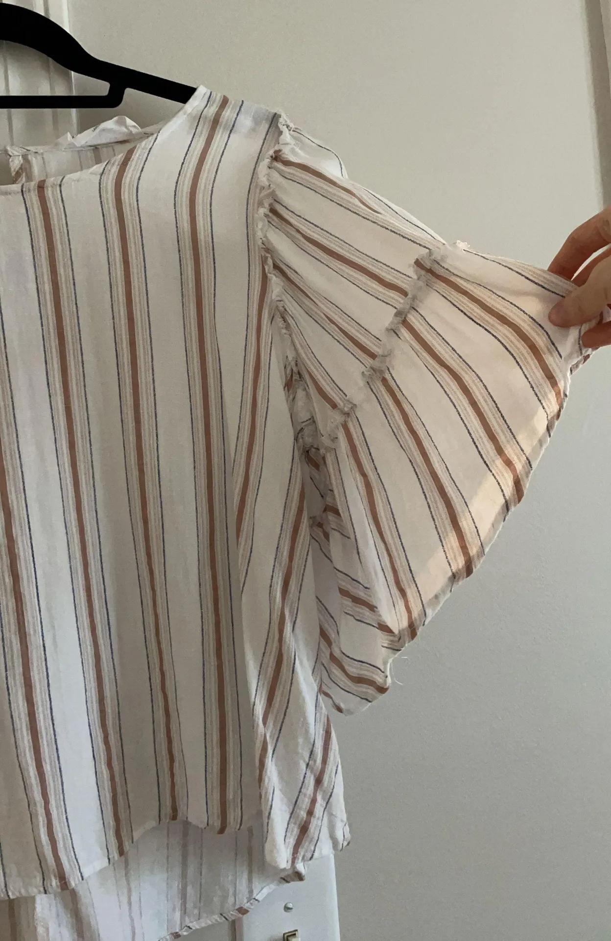 Striped  Top Ruffle Sleeves - Image 2