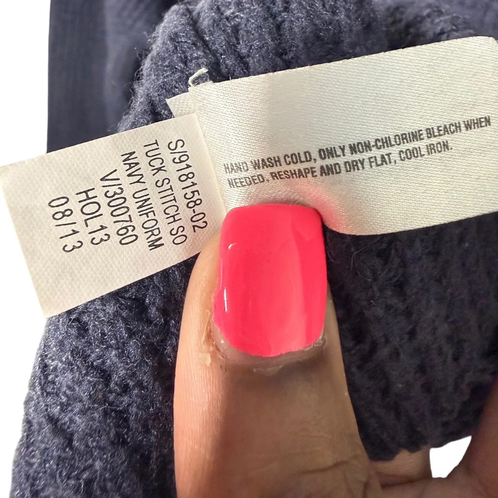 GAP Women Medium Petite Navy Blue Waffle Knit Cropped Boat Neck Sweater Winter - Image 5