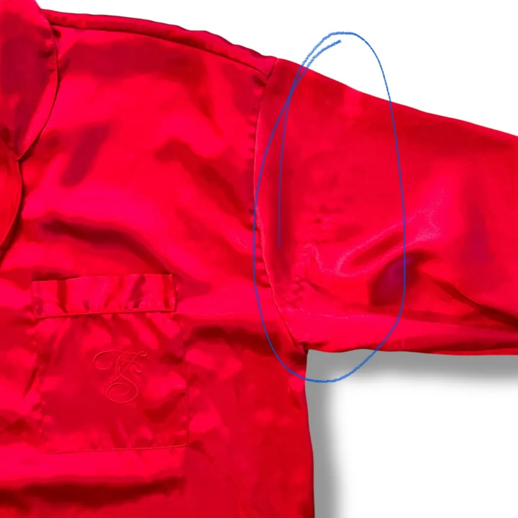 Victoria's Secret Vintage Gold Label Nightshirt Red Satin Large - Image 8