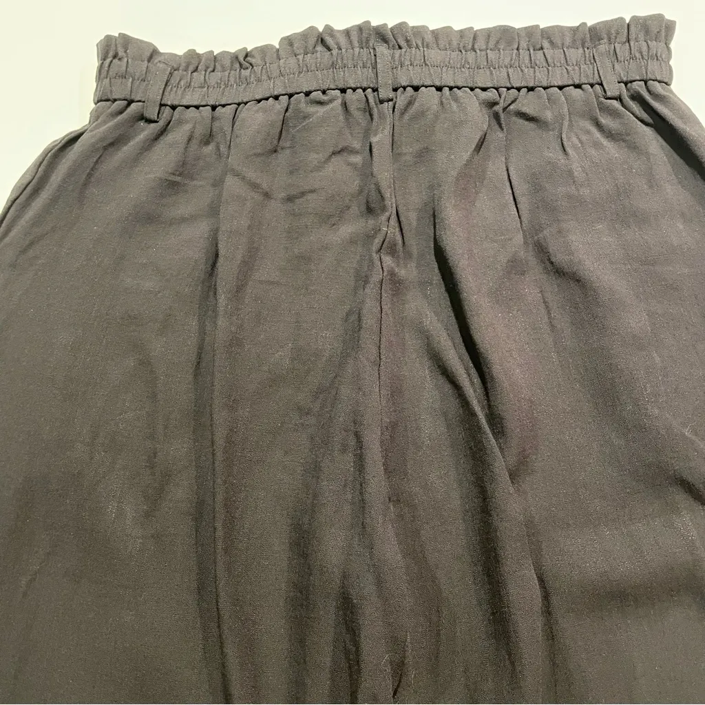 Halara High Waist Wide Leg Pants NWT Cropped Cuff Hem Black Women L Pockets Work - Image 4