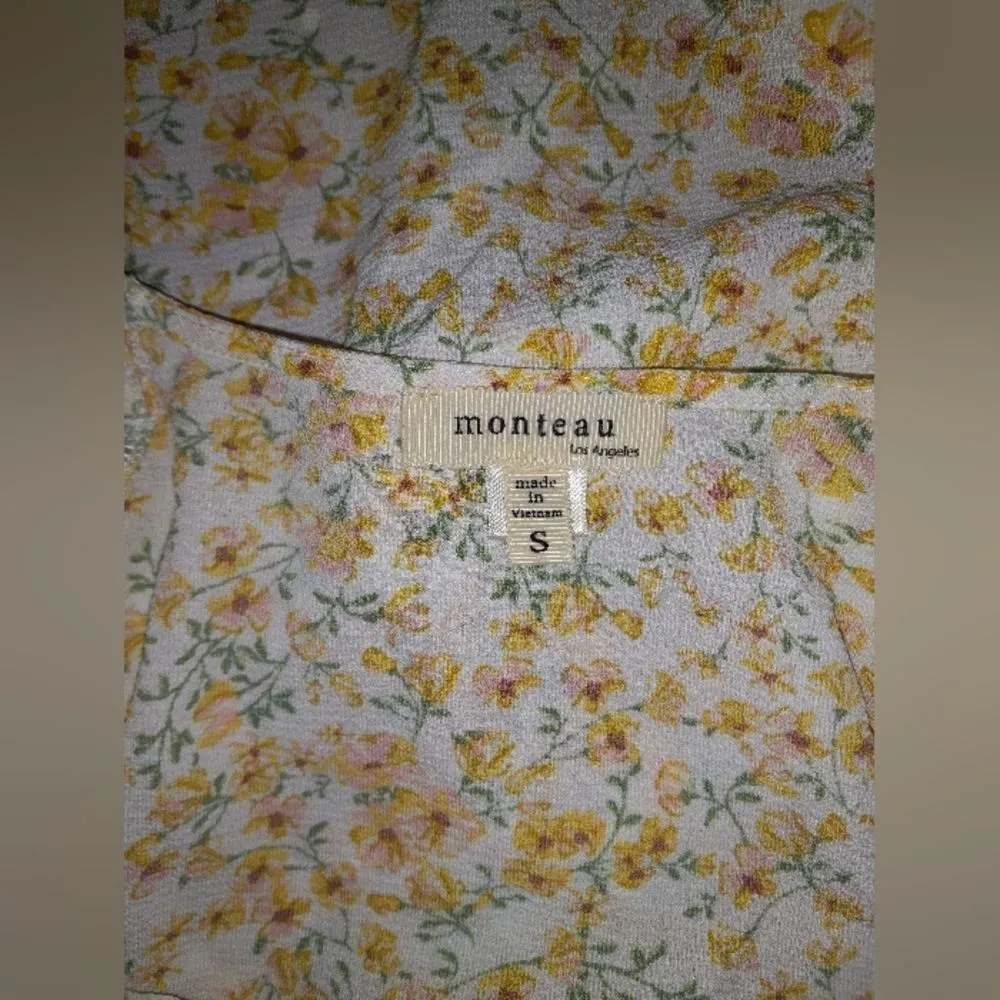 Yellow Monteau floral top - Image 4