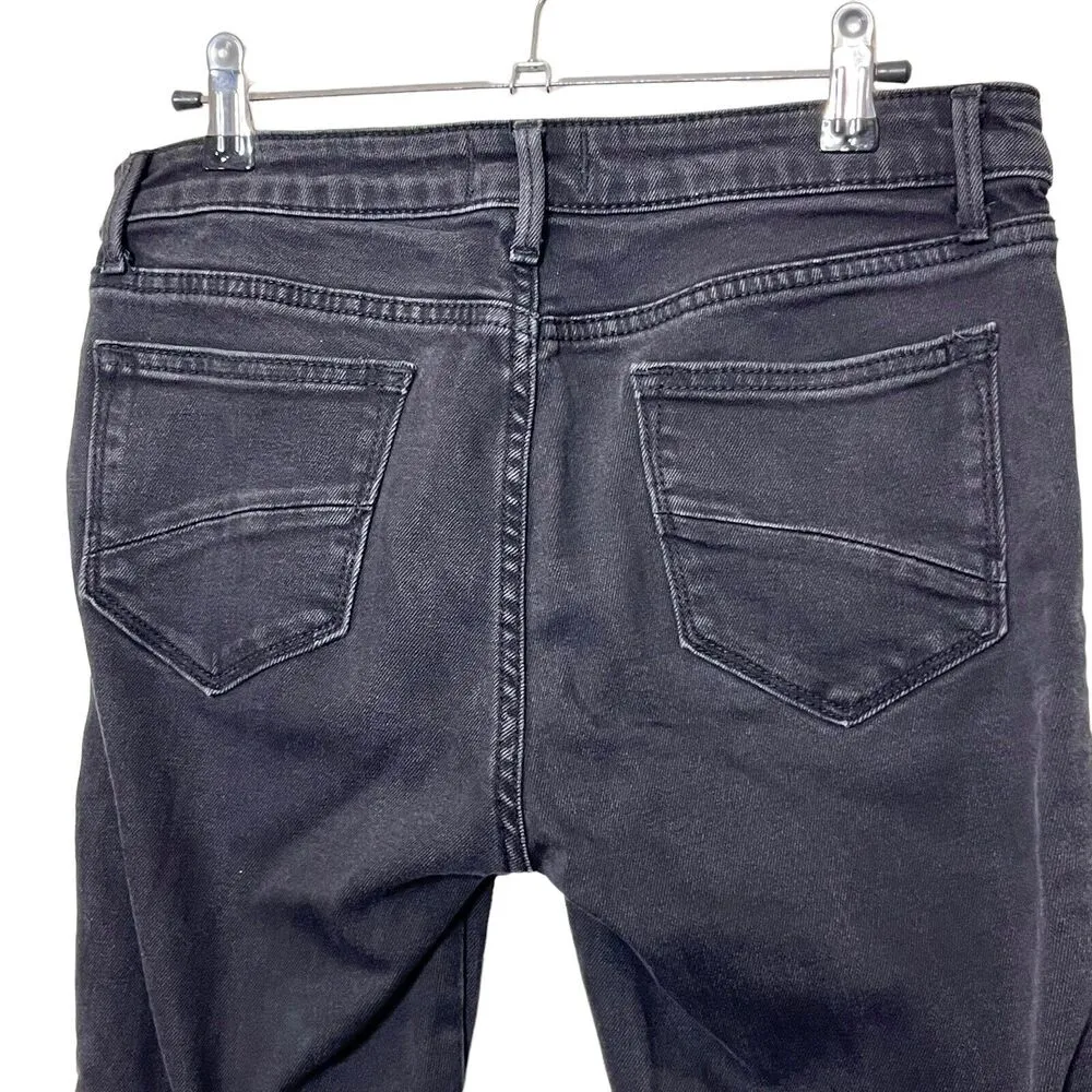 Driftwood Jeans Jackie Lace Trim Raw-hem Slim Jeans Black Stretch Denim Size 28 - Image 7