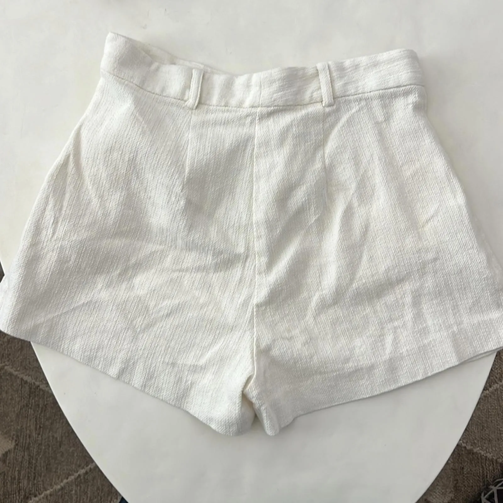 Bec + Bridge Billie High Waisted Bridal Pleat Shorts in White US 8 - Image 5