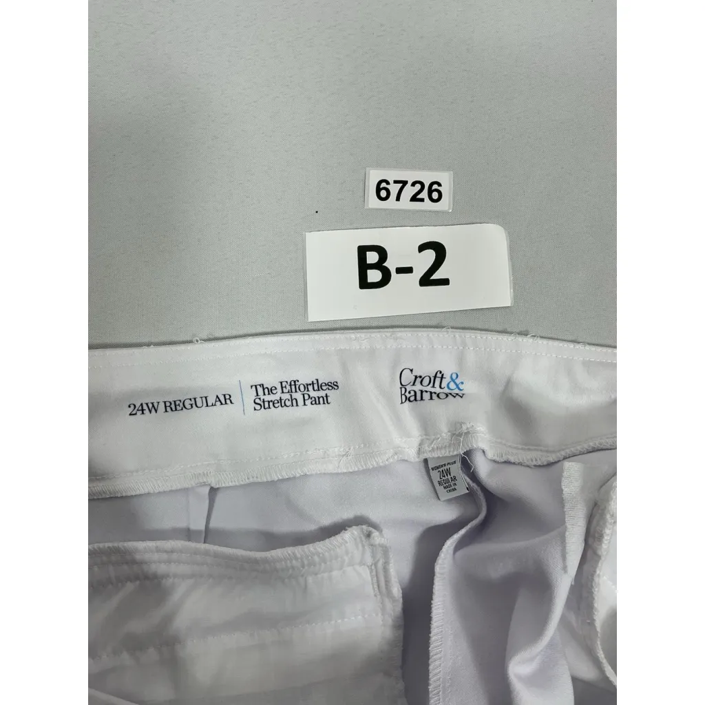 Womans Excellent Condition Croft & Barrow Pullon Pants Stretch 24 W White - Image 3