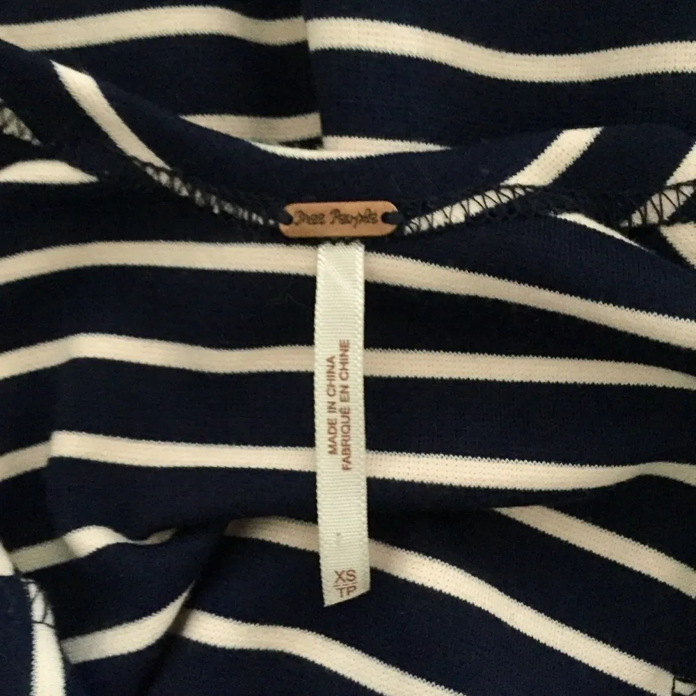 Free People Navy & Cream Striped Fitted Dress Size XS - Image 5