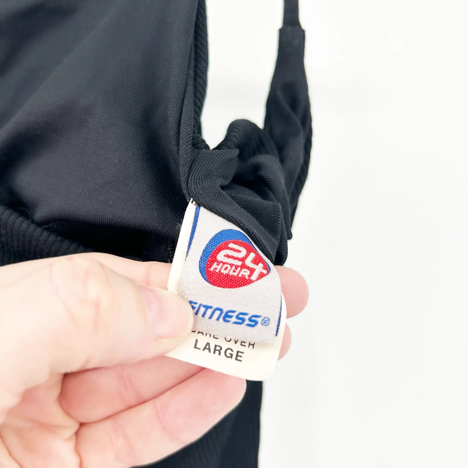 24‎ Hour Fitness Womens Y2K Athleisure Active Girls Boxing Shelf Bra Cami Tank L Black Size L - Image 4