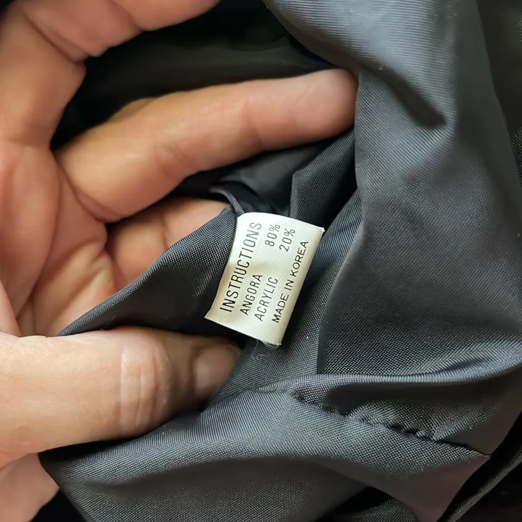 Vintage FA fashion korea cardigan Sweater Angora with Embroidered floral Details Black Size XL - Image 10