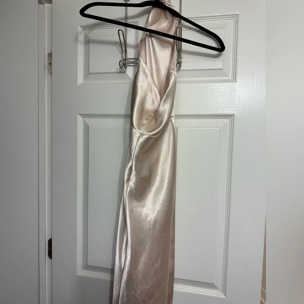 5’4 HEMMED Birdy Grey Monica Dress- Shiny Satin Champagne - Image 7