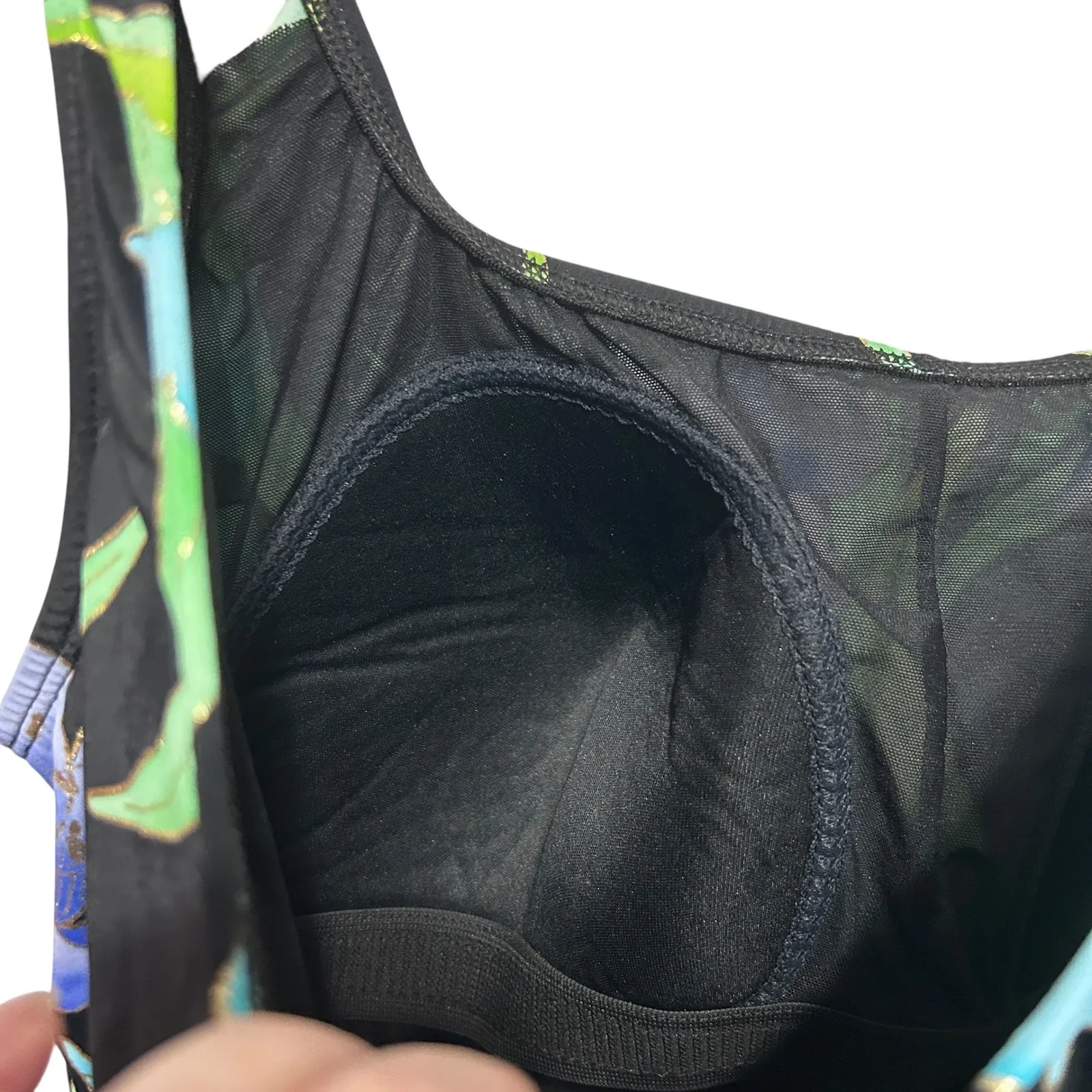 Longitude Womens Black Floral‎ Swimdress 22W One Piece Swimsuit Full Coverage - Image 7