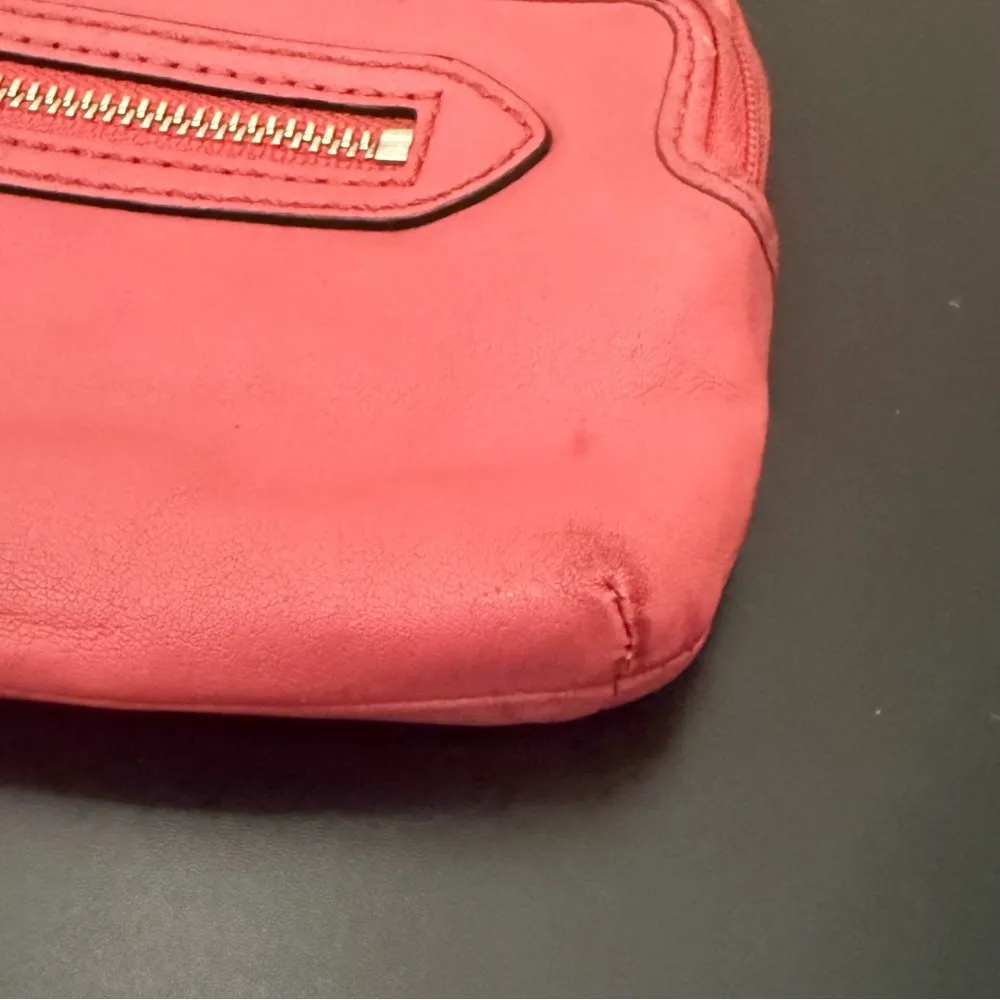 Coral Daisy Leather Double Zip Wallet Wristlet - Image 6