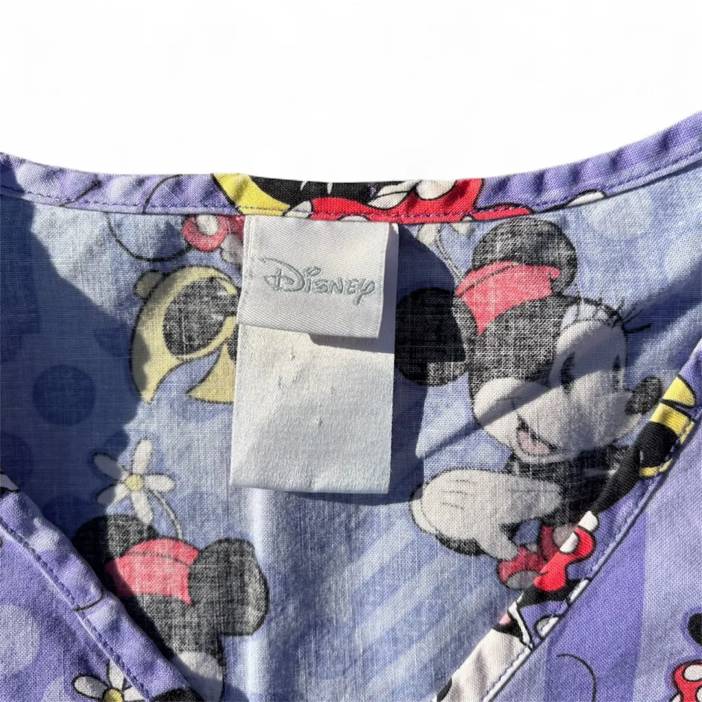Disney Minnie Mouse Light Purple Scrub Top - Image 3