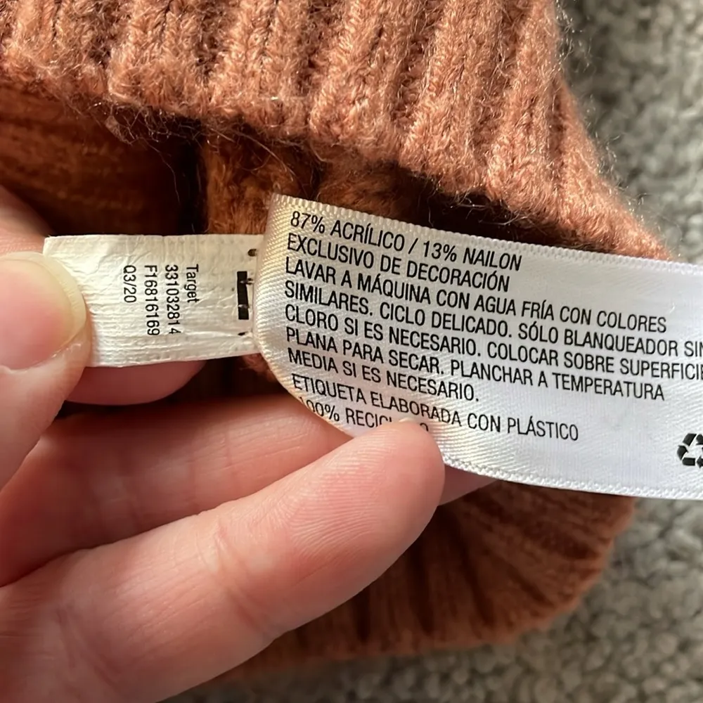 Wild Fable Burnt Orange Chain Knit Floral Detail Cropped Sweater | Medium - Image 8