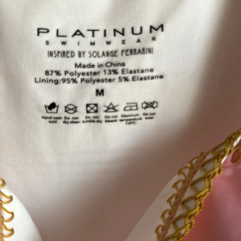 PQ PINK Sands Crochet Gold Trim Square neck One - Image 9