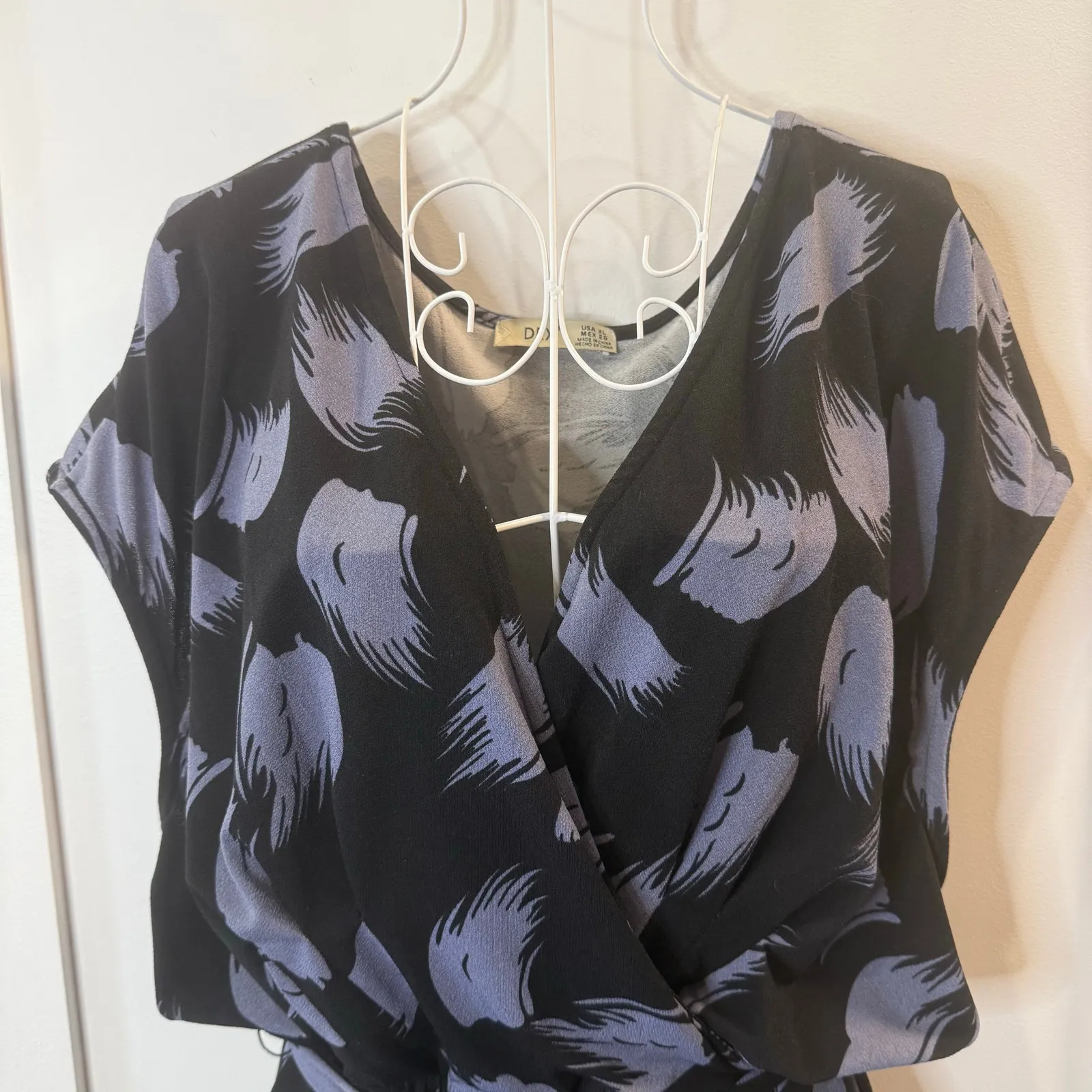 Dex Women’s Abstract Print Jumpsuit Size XL Black - Image 3