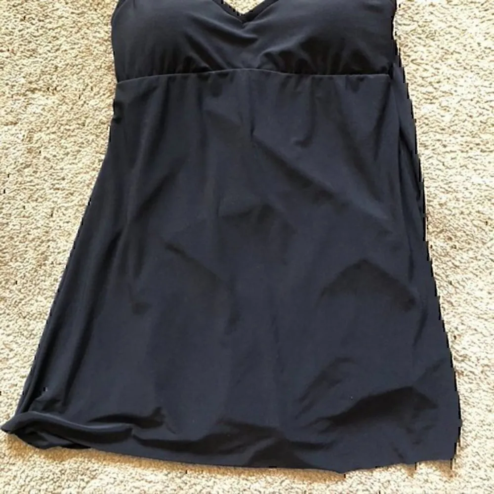 NEW NWT AQUA GREEN Strap Detail Side Split One Piece Swimsuit Swim Dress Black S - Image 6