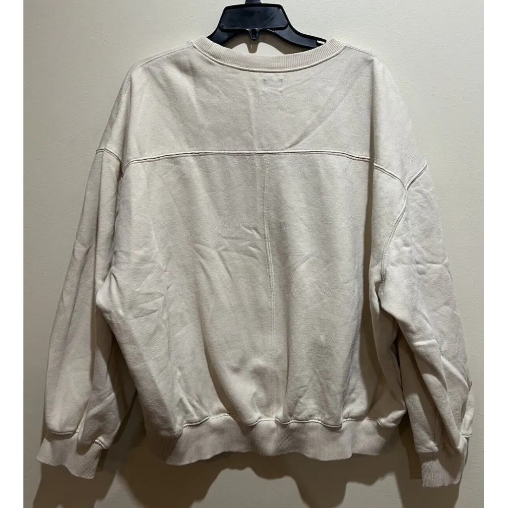 BDG Urban Outfitters Crew Neck Sweatshirt Size Medium ~ Oversized ~ Ivory/Blue - Image 5