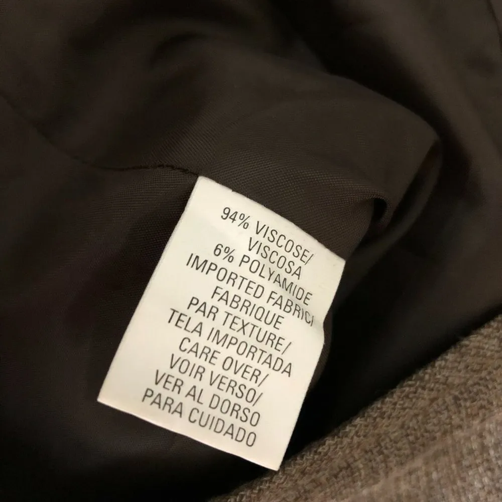 Anne Klein Pencil Skirt Tweed Lined Brown Career Wear Size 12P Petite - Image 4