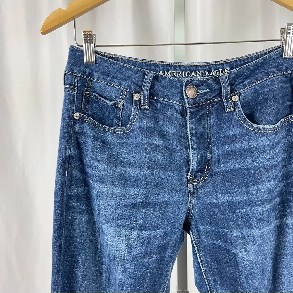 American Eagle Size 4 Tomgirl Button Fly High Rise Distressed Skinny Jeans Cali - Image 11