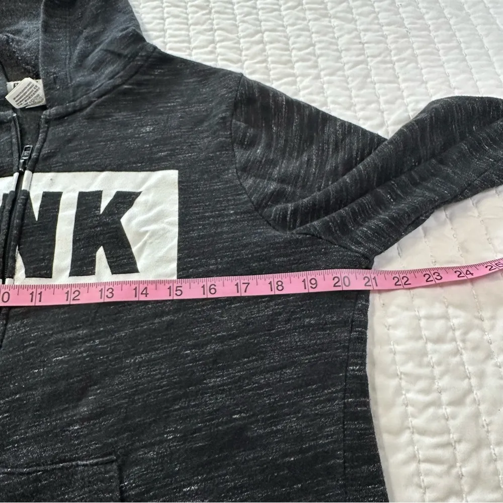 PINK Victoria's Secret Charcoal Hoodie with Logo - Image 5