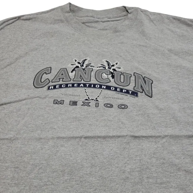 Cancun Mexico Shirt Size XXL 2XL Gray Graphic Print T - Image 3