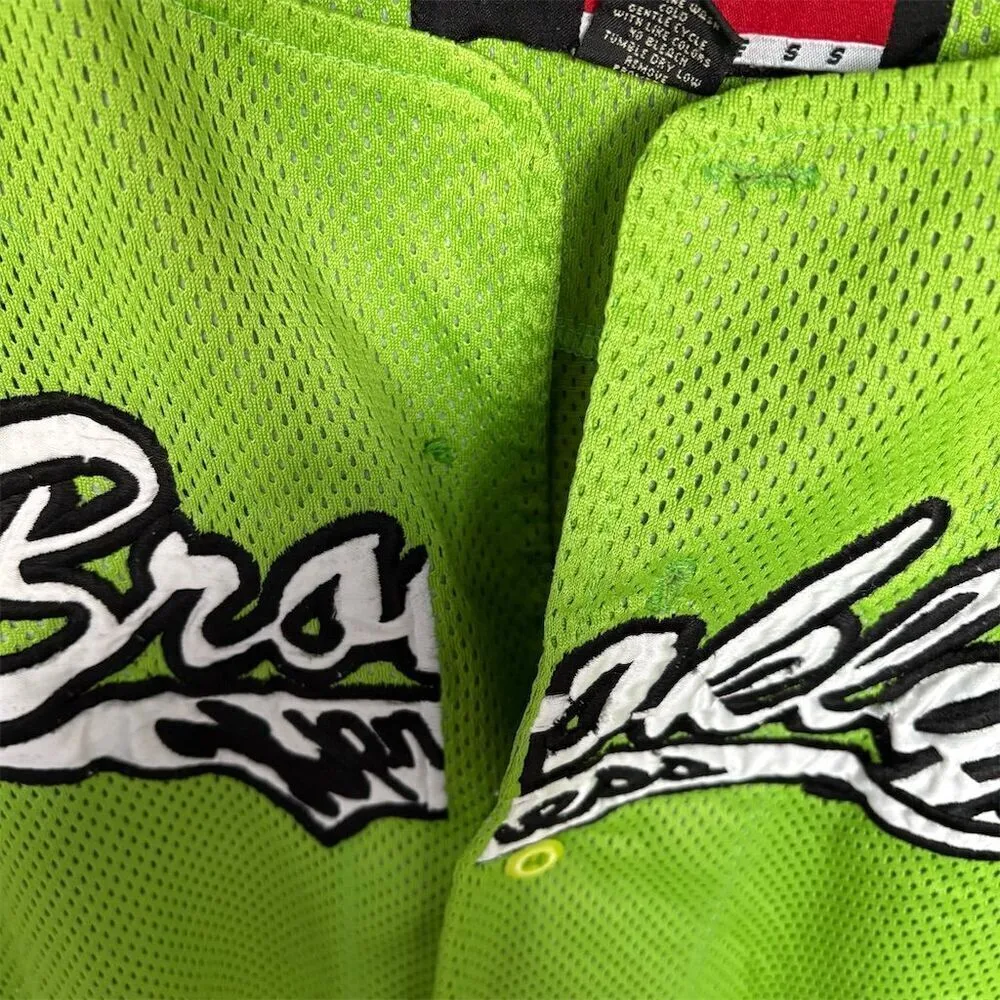 Y2K Brooklyn XL Vintage Lime Green Jersey Short Sleeve Casual Top - Image 2