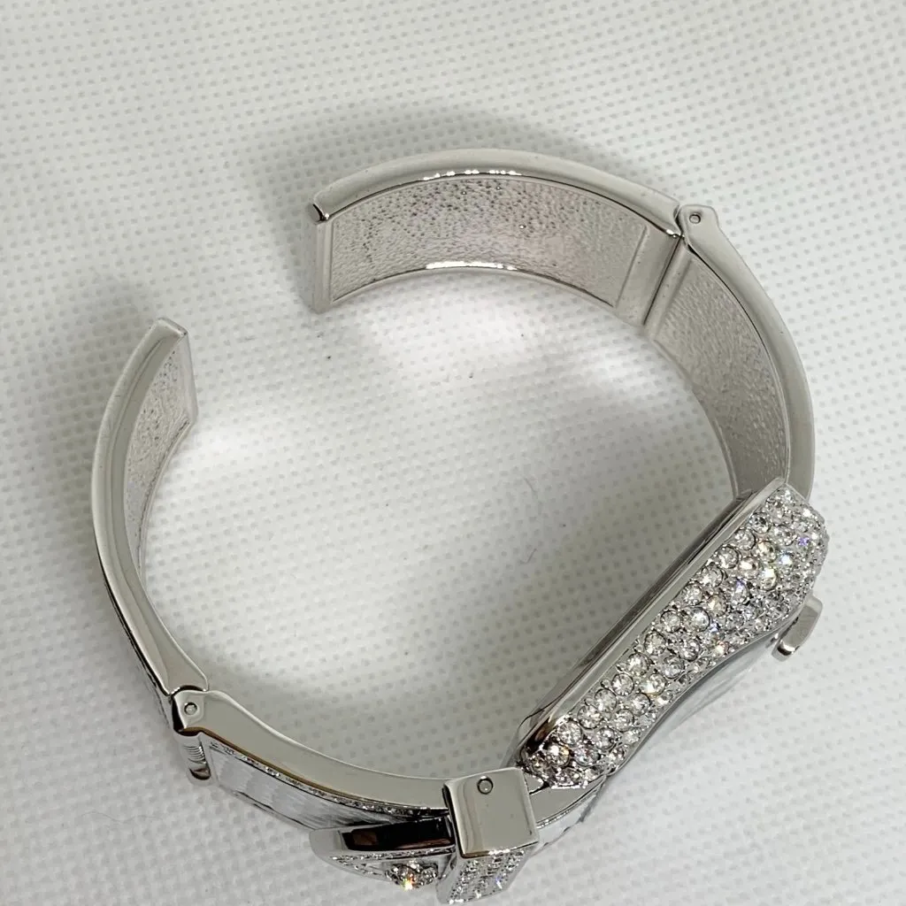 Victoria Wieck Watch Women 30mm two tone belt Crystals cuff band 7” running - Image 8