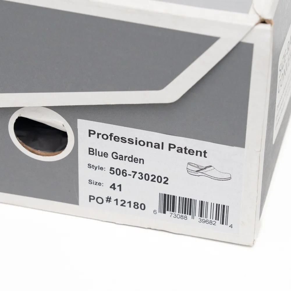 Dansko. Blue Garden Patent Clog. - Image 5